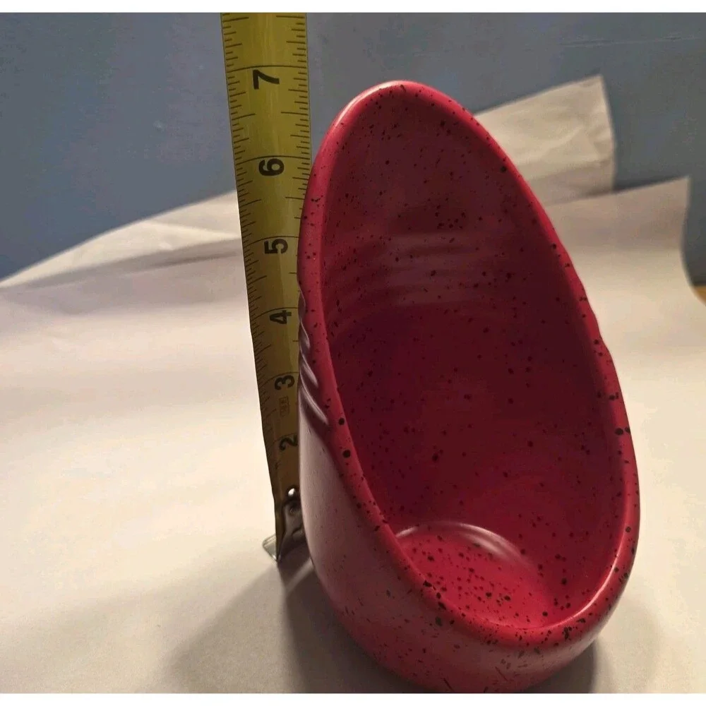 Stoneware Speckled Barn Red Candle,  Spoon Rest, Kitchen Utensil Holder